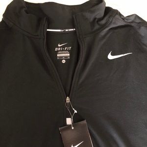 NWT black Nike 1/4 zip dri fit running shirt